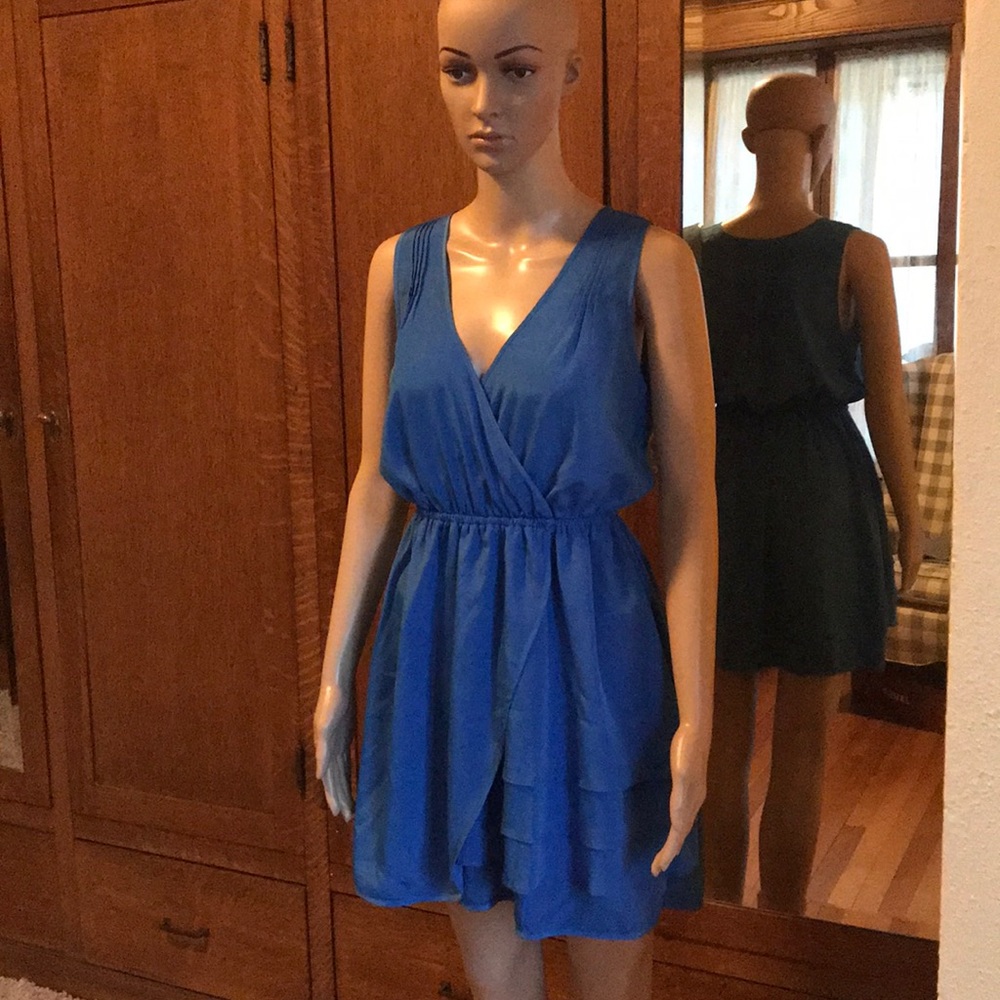 Small blue silky dress